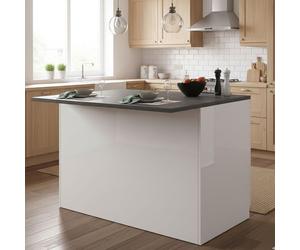 Analiza - Isla de Cocina, 125x90x90h cm Blanco Brillante, Modular Italy