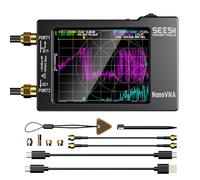 Analizador de red vectorial de SEESII Nanovna-H, analizador de antena de 10 KHz-1.5 GHz MF HF UHF que mide los parámetros S, relación de onda de voltaje estacional, fase, retardo, gráfico de Smith
