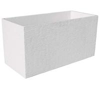 AnaParra Jardinera Rectangular Moderna en hormigón aligerado para Exterior Rectangular Pacífico 90X40X48cm. Natural Blanco