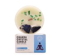Ancient Wisdom Velas de Cristal de Chakra - Cera de Soja - 10x6cm - 23h de combustión (Chakra de la Garganta)