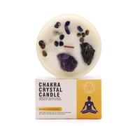Ancient Wisdom Velas de Cristal de Chakra - Cera de Soja - 10x6cm - 23h de combustión (Chakra del Plexo Solar)
