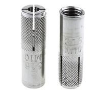 Anclaje desplegable E-outstanding 2PCS 40x12mm 316 Pernos de acero inoxidable M10 tono plateado moleteado gota en anclajes, Anclaje Pared