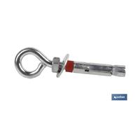 Anclaje metalico c/argolla 8/10x60 caja 50 unid.