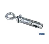 Anclaje zamak hpm m6 x 45 con argolla caja 50 unid.