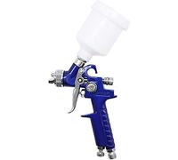 ANCLLO 1.0mm Mini HVLP Multiusos Pistola de pulverización de aire aerógrafo kit retoques pintura rociador gravedad alimentación aire cepillo conjunto auto pintura del coche para reparación spot