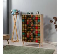 Andalusite - Alacena, 80x36x127h cm Roble Marrón, 3 Estantes