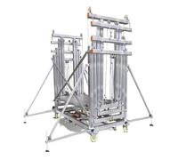 Andamios eléctricos Andamio móvil plegable telescópico elevador de plataforma for interiores y exteriores, tubo cuadrado galvanizado Plataforma de trabajo(Grande)