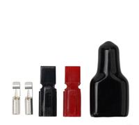 Anderson 30A 600V Set de conectores Rojo/Negro, Acoplamiento SB con tapa protectora de PVC, contactos plateados para solar, carretillas elevadoras y vehículos eléctricos
