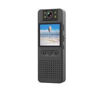 Andoer Mini cámara corporal 1080P con lente giratoria de 180°, videocámara conectable con visión nocturna, conexión WiFi para grabación diaria/servicio/entrega
