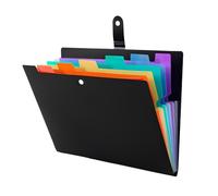 Androxeda 1 Unidad Organizador De Documentos A4 Con 7 Bolsillos, Carpeta Clasificadora Para Oficina Escuela Y Hogar, Negro