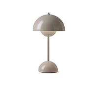 andTRADITION Flowerpot VP9 Original - Lámpara de mesa LED para móvil, batería inalámbrica, lámpara de escritorio retro decorativa, altura 29,5 cm, color beige y gris