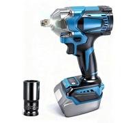 ANEELV Llave de impacto con batería sin escobillas, 700 Nm, con accionamiento de 1/2 pulgadas, luz LED, compatible con batería de litio Makita de 18 V, atornillador de impacto giratorio para cambio de