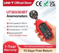 Anemómetro UNI-T UT363 UT363BT medidor de velocidad del viento 0 ~ 30 m/s velocímetro de aire medidor de temperatura Digital medición de velocidad del viento UT363