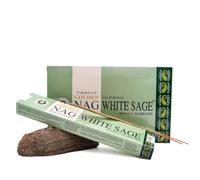 Anemone - Enecens Vijayshree Golden Premium - Varillas naturales y amaderadas - Paquete de latas de 15 g (salvia blanca, 12 cajas)