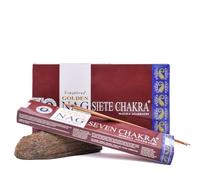 Anemone - Enecens Vijayshree Golden Premium - Varillas naturales y de madera - Paquete de latas de 15 g (7 chakras, 6 cajas)
