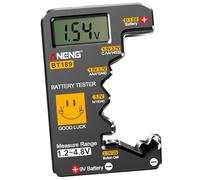 ANENG BT189 Comprobador de Baterías para AAA,AA,C,D,9V,F y 6F22,Compatible con Pilas de Botón de 1,5V y 3V,Pantalla LCD,Test de Nivel de Batería por Voltaje,Probador Universal para Uso Doméstico