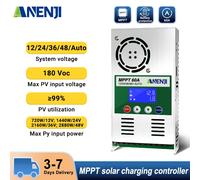 ANENJI 60A MPPT controlador de carga Solar 12V 24V 48V cargador de batería 150VDC regulador Solar cargador de baterías de litio de plomo ácido ANJ-48V-60A