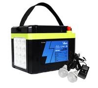 Anern Banco de Energía Solar 100W Estación de Energía Portátil con 2 Bombillas LED y Carga Panel de luz Brillante de 15000mAh 220V Generador Solar para Camping, Viajes