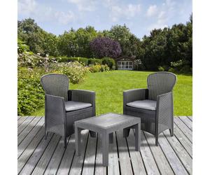 Aneta - Set de Jardín, Antracita, 2 Plazas, Hecho en Italia