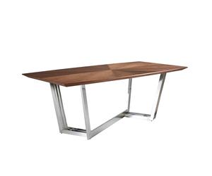 ANGEL CERDÁ 1097C Mesa comedor ovalada barril madera nogal , Nogal , Chapa Nogal , Ø220 x 110 x 77 cm.