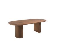 Ángel Cerdà – Mesa comedor ovalada – Nogal macizo, tapa fija restaurable – 240x105x75 cm