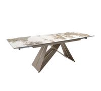 ANGEL CERDÁ 1114C Mesa comedor extensible rectangular mármol porcelánico , Blanco , Mármol Porcelánico , 180/240 x 90 x 76