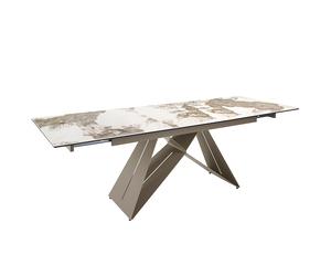 ANGEL CERDÁ 1114C Mesa comedor extensible rectangular mármol porcelánico , Blanco , Mármol Porcelánico , 180/240 x 90 x 76
