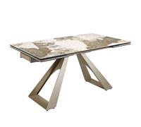 Mesa Comedor Extensible Mármol Porcelánico Gris Taupé 160x90x76
