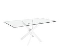 ANGEL CERDÁ 1138.01 Mesa comedor rectangular cristal , Blanco , Cristal - TTE , 160 x 95 x 75 cm.