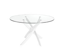 ANGEL CERDÁ 1138.01 Mesa comedor redonda cristal , Blanco , Cristal - TTE , Ø120 x 75 cm.