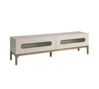 ANGEL CERDÁ 3241C Aparador madera gris y nogal con iluminación interior , Gris , madera MDF gris , 180 x 41 x 75