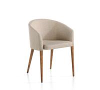 ANGEL CERDÁ 4007C Silla comedor tapizada tela , Nogal Beige , Tela , 59 x 56 x 78 cm.
