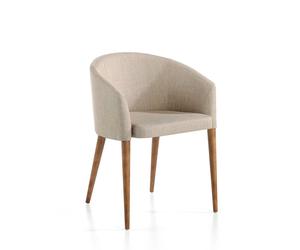 ANGEL CERDÁ 4007C Silla comedor tapizada tela , Nogal Beige , Tela , 59 x 56 x 78 cm.