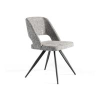 ANGEL CERDÁ 4010C Silla comedor tapizada tela gris , Gris Negro , Tela , 53 x 61 x 82 cm.