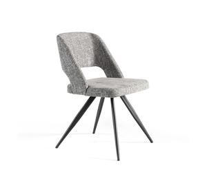 ANGEL CERDÁ 4010C Silla comedor tapizada tela gris , Gris Negro , Tela , 53 x 61 x 82 cm.