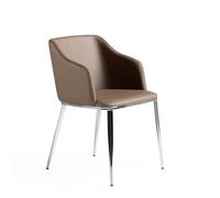 ANGEL CERDÁ 4022C Silla comedor tapizada polipiel , Marron Acero inoxidable , Polipiel , 51 x 56 x 79 cm.