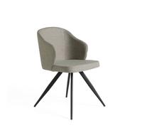 ANGEL CERDÁ 4057C Silla comedor tapizada tela gris , Gris Negro , Tela , 48 x 57 x 82 cm.