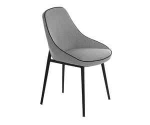 ANGEL CERDÁ 4082C Silla comedor tela gris ribetes negros , Gris Negro , Tela , 52 x 56 x 80 cm.