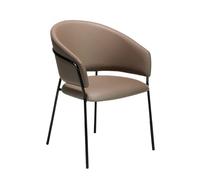 ANGEL CERDÁ 4088C Silla comedor patas acero negro , Vison Negro , Polipiel , 57 x 61 x 81 cm.