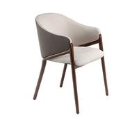 ANGEL CERDÁ 4090C Silla comedor tapizada tela y polipiel , Beige Vison Nogal , Tela Polipiel , 56 x 60 x 78 cm.