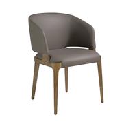 ANGEL CERDÁ 4108C Silla comedor polipiel y estructura fresno color nogal , Visón , Polipiel , 57 x 58 x 76 cm.