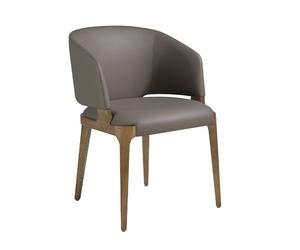 ANGEL CERDÁ 4108C Silla comedor polipiel y estructura fresno color nogal , Visón , Polipiel , 57 x 58 x 76 cm.
