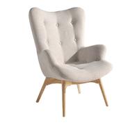 ANGEL CERDÁ 5023C Sillón tapizado tela capitoné , Beige Fresno , Tela , 70 x 80 x 92 cm.