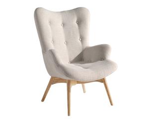 ANGEL CERDÁ 5023C Sillón tapizado tela capitoné , Beige Fresno , Tela , 70 x 80 x 92 cm.