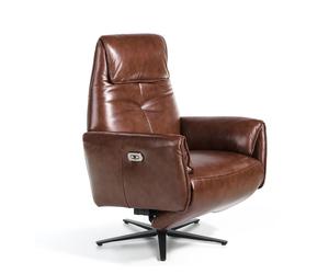 ANGEL CERDÁ 5056C Sillón giratorio piel mecanismos relax , Marrón tabaco Negro , Piel , 79 x 83/163 x 108 cm.