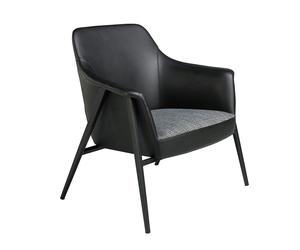 ANGEL CERDÁ 5080C Sillón tapizado tela y polipiel , Negro , Tela Polipiel , 80 x 72 x 79 cm.