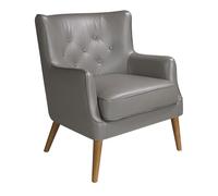 ANGEL CERDÁ 5085C Sillón confidente tapizado piel , Gris Oscuro , Piel , 75 x 80 x 89 cm.