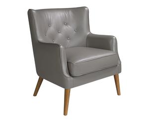 ANGEL CERDÁ 5085C Sillón confidente tapizado piel , Gris Oscuro , Piel , 75 x 80 x 89 cm.