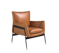ANGEL CERDÁ 5091C Sillón tapizado piel vacuno marrón , Marrón Bufalo , Piel , 67 x 75 x 87 cm.