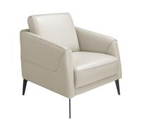 ANGEL CERDÁ 5094C Sillón de piel y acero negro , Gris Taupe , Piel , 78 x 80 x 82 cm.